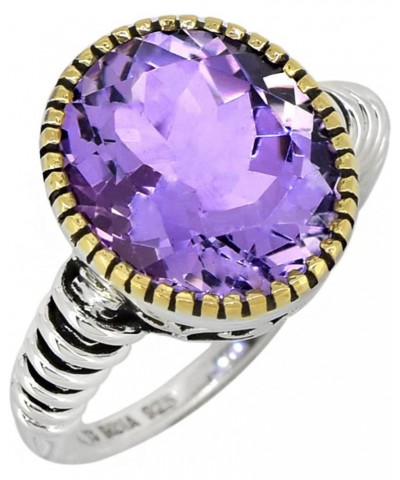 12x14 MM Amethyst 18kt Gold Over Silver Chunky Ring $22.00 Rings