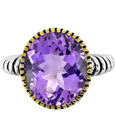 12x14 MM Amethyst 18kt Gold Over Silver Chunky Ring $22.00 Rings