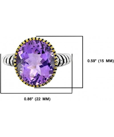 12x14 MM Amethyst 18kt Gold Over Silver Chunky Ring $22.00 Rings