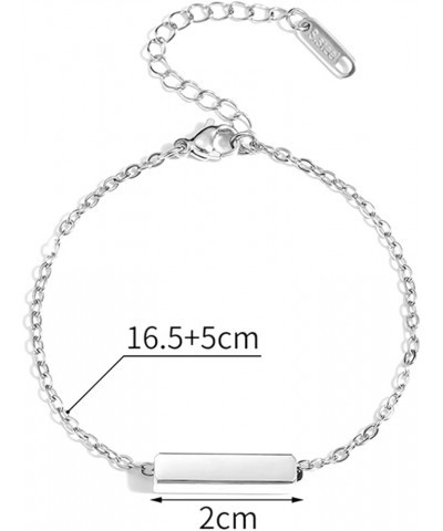 Stainless Steel Cuboid Charm Chain Strand Wedding Party Holiday Bracelet Silver $7.53 Bracelets