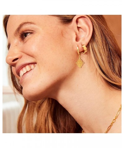 Huggie Hoop Earrings for Women Gold Sleeper 18K Gold Filled Dainty Small Simple Hypoallergenic Jewelry Honeycomb $9.27 Earrings