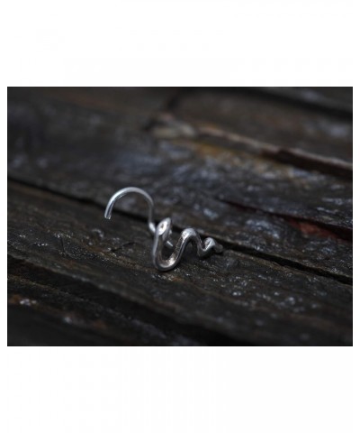 18, 20, Gauge Mini Snake sterling silver nose stud,Nose piercing/nose screw, Jewelry Nose Stud, Silver Nose ring, Nose Pierci...