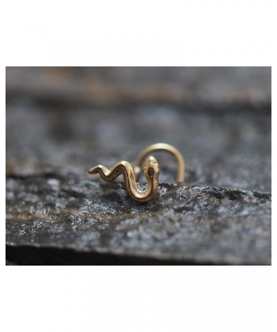 18, 20, Gauge Mini Snake sterling silver nose stud,Nose piercing/nose screw, Jewelry Nose Stud, Silver Nose ring, Nose Pierci...