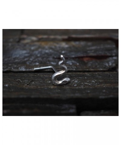 18, 20, Gauge Mini Snake sterling silver nose stud,Nose piercing/nose screw, Jewelry Nose Stud, Silver Nose ring, Nose Pierci...