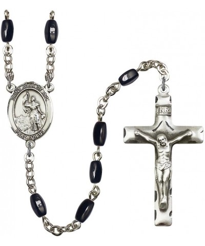 St. Joan of Arc Silver-Plated Rosary - Every Birth Month Color and More Black Onyx, 8x5mm Beads $50.15 Necklaces