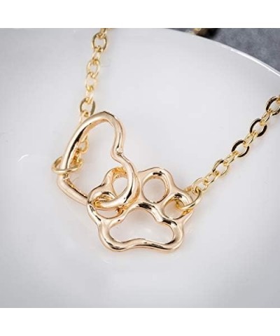 Hollow Heart Puppy Dog Cat Pet Paw Print Bracelet Animal Footprint Jewelry gold $8.54 Bracelets