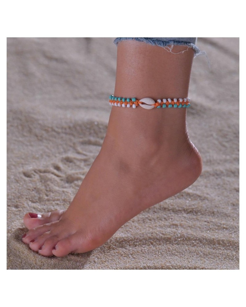 Bohemian Cowrie Shell Anklet for Women Seed Bead Ankle Bracelets Woven Rope Anklets Chain Bracelet Handmade Beaded Anklets Su...