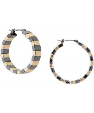 Women's Chunky Bar Hoop, Two Tone, One Size $15.51 Earrings