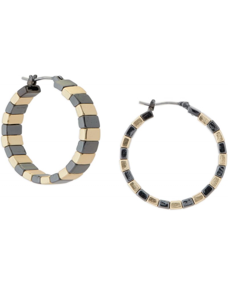 Women's Chunky Bar Hoop, Two Tone, One Size $15.51 Earrings