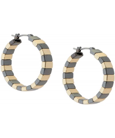 Women's Chunky Bar Hoop, Two Tone, One Size $15.51 Earrings