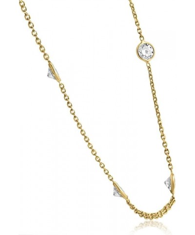 4Ct Diamonds By The Yard Necklace 14K Yellow Gold Lab Grown Station Pendant $741.85 Necklaces