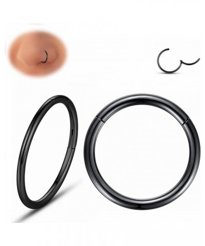 Nose Ring Lip Rings Septum-Clicker:8G 10G 12G14G 16G 18G 20G Dia.6mm 8mm 10mm 12mm 14mm 16mm Hinged Nose Piercing Hoop Ring S...