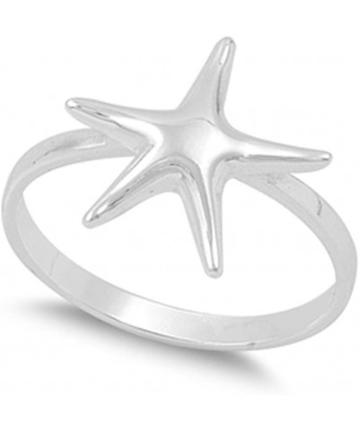 Women's Ocean Starfish Fish Promise Ring New 925 Sterling Silver Band Sizes 4-10 $11.42 Rings