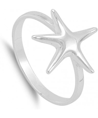 Women's Ocean Starfish Fish Promise Ring New 925 Sterling Silver Band Sizes 4-10 $11.42 Rings