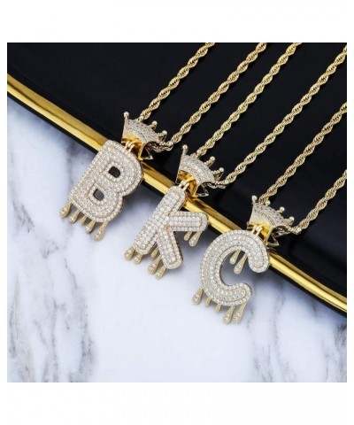 Initial Necklaces for Women 18K Plated Gold Initial Necklace for Men Silver Iced Out Diamond Name Letter Necklace Gold Y 24.0...