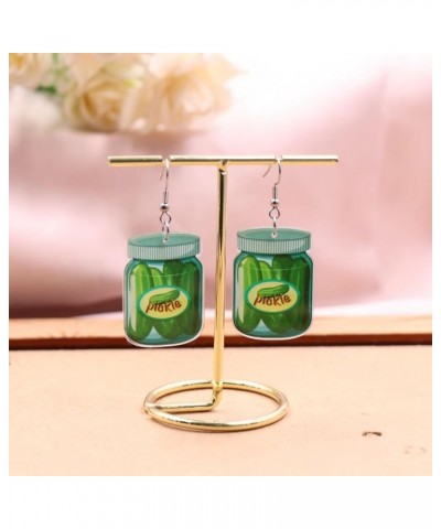 2 Pairs Pickle Cucumber Dangle Earrings Cute Funny Lifelike Unique Green Dill Pickle Acrylic Drop Dangle Earrings For Pickle ...