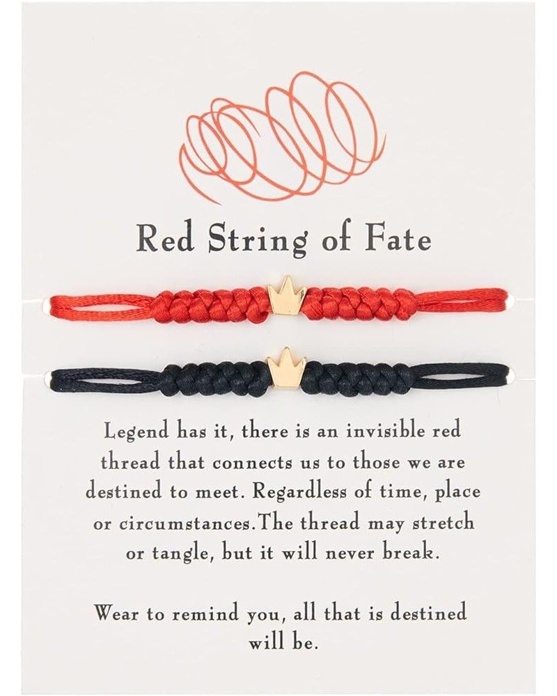 2Pcs Handmade 7 Knots Red String of Fate Protection Good Luck Bracelet Set Adjustable Kabbalah Braide Rope Long Distance Rela...