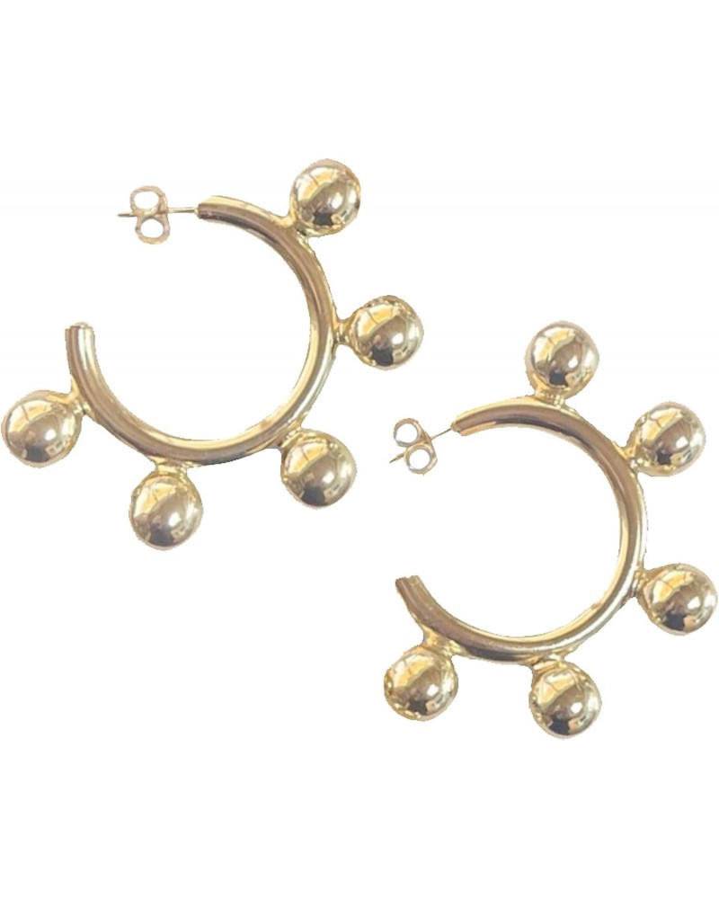 Augusta Large Ball Statement Hoop Earrings in Polished Gold Plated $33.00 Earrings