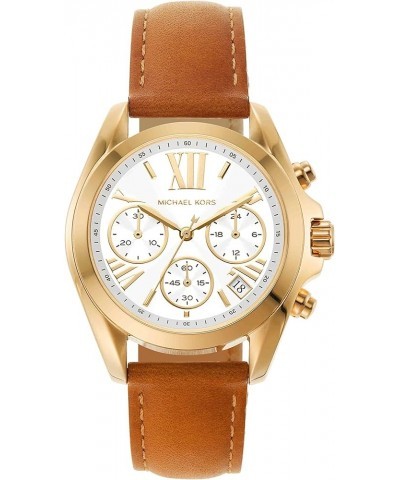 Bradshaw Women's Watch, Stainless Steel Chronograph Watch for Women with Steel or Leather Band Brown Leather $80.35 Earrings