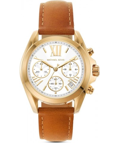 Bradshaw Women's Watch, Stainless Steel Chronograph Watch for Women with Steel or Leather Band Brown Leather $80.35 Earrings