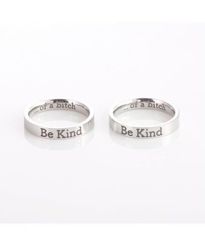 Stainless Steel Band Ring,Be Kind Ring,Inspirational Friendship Ring for Women Silver Engraved Band Ring, Funny Sayings Ring,...