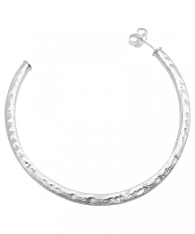 Large 2.5 Inch Everybody's Favorite Hammered Hoop Earrings in Silver $44.64 Earrings