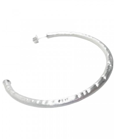 Large 2.5 Inch Everybody's Favorite Hammered Hoop Earrings in Silver $44.64 Earrings