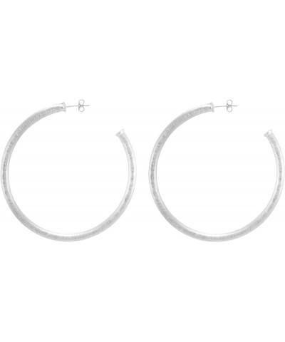 Large 2.5 Inch Everybody's Favorite Hammered Hoop Earrings in Silver $44.64 Earrings