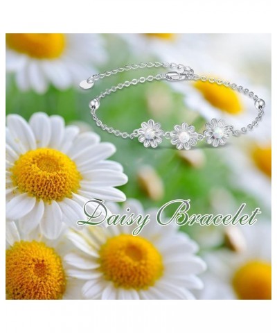 Bracelets for Women 925 Sterling Silver Bracelets for Women Girls Jewelry Gifts Adjustable Chain Opal Daisy bracelet $18.86 B...