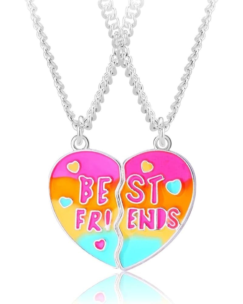 Best Friends Necklace for 2 Magnetic Split Heart Necklaces Set Friendship Gifts BFF Matching Pendant Letter heart $9.40 Neckl...