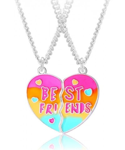 Best Friends Necklace for 2 Magnetic Split Heart Necklaces Set Friendship Gifts BFF Matching Pendant Letter heart $9.40 Neckl...