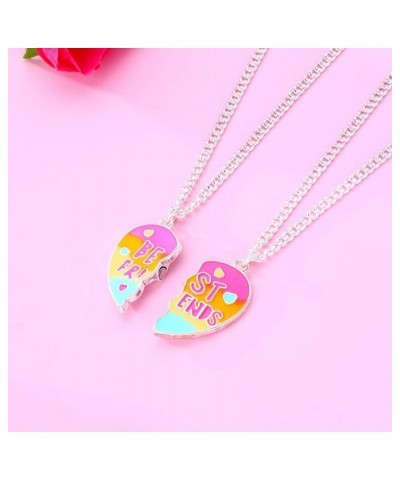 Best Friends Necklace for 2 Magnetic Split Heart Necklaces Set Friendship Gifts BFF Matching Pendant Letter heart $9.40 Neckl...