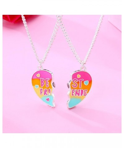 Best Friends Necklace for 2 Magnetic Split Heart Necklaces Set Friendship Gifts BFF Matching Pendant Letter heart $9.40 Neckl...