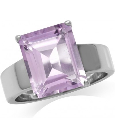 Huge 12x10mm Octagon Shape White Gold Plated 925 Sterling Silver Solitaire Ring 10 Silver Natural Amethyst $19.35 Rings