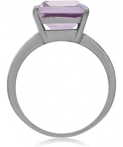 Huge 12x10mm Octagon Shape White Gold Plated 925 Sterling Silver Solitaire Ring 10 Silver Natural Amethyst $19.35 Rings