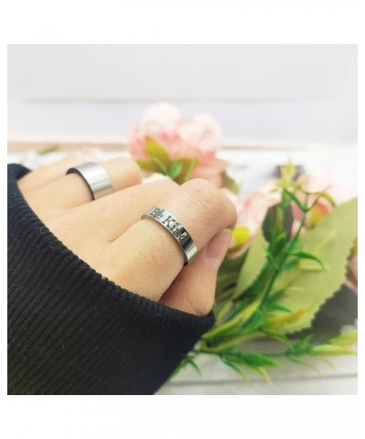 Stainless Steel Band Ring,Be Kind Ring,Inspirational Friendship Ring for Women Silver Engraved Band Ring, Funny Sayings Ring,...