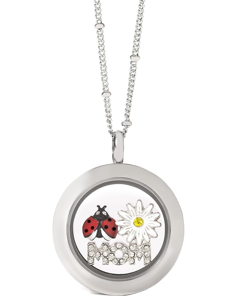 Medium Silver Living Locket Sets Medium "Mom" Silver $29.20 Necklaces