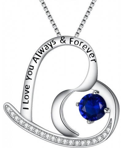 Gift for Mom Women 925 Sterling Silver I Love You Always & Forever Engraved CZ Heart Pendant Necklace Ideal Gift for Mothers ...