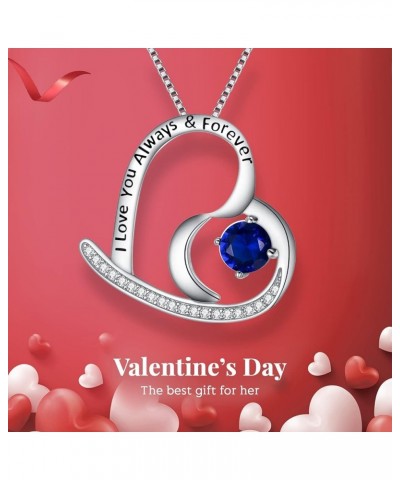 Gift for Mom Women 925 Sterling Silver I Love You Always & Forever Engraved CZ Heart Pendant Necklace Ideal Gift for Mothers ...