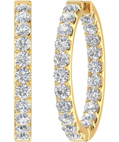 2 to 4 Carat (ctw) Inside Out Diamond Hoop Earrings in 14K Gold - IGI Certified (SI1-SI2 Clarity) Yellow Gold 4.0 carats $1.0...