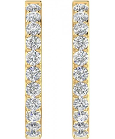 2 to 4 Carat (ctw) Inside Out Diamond Hoop Earrings in 14K Gold - IGI Certified (SI1-SI2 Clarity) Yellow Gold 4.0 carats $1.0...