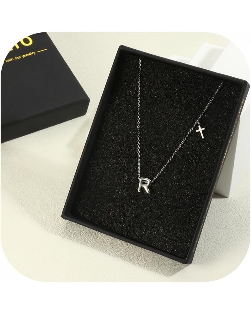 Initial Necklaces for Women 14K Gold Plated/Silver Initial Necklace Dainty Letter Cross Necklace Tiny A-Z Pendant Necklace Tr...