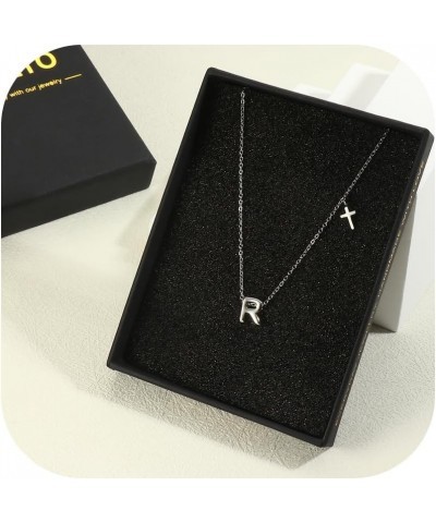 Initial Necklaces for Women 14K Gold Plated/Silver Initial Necklace Dainty Letter Cross Necklace Tiny A-Z Pendant Necklace Tr...