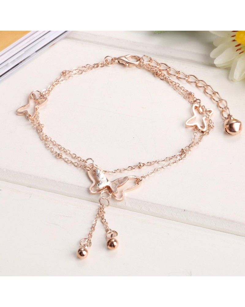 Temperament Butterfly Tassel Anklet Accessories, Plated Anklets Exquisite Anklet for Women Minimalist Summer Beach Foot Chain...