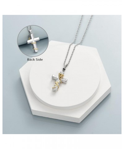 Cross Urn Necklace for Ashes for Women Rose Flower Cremation Jewelry for Human Ashes Keepsake Memorial Pendant Gold $13.65 Ot...