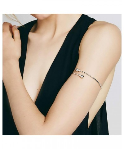 6 Pieces Arm Bracelet for Women Girls Gold Mental Open Upper Arm Bangle Bracelet Simple Adjustable Armlet Armband Set 6P-SI $...