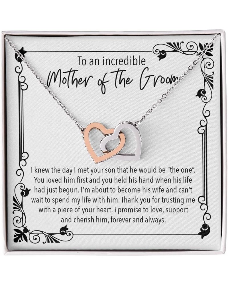 Mother-In-Law Gift Ideas - Womens Pendant Necklaces with Message Cards, TwoTone Box InterlockingHearts-To An Incredible Mothe...