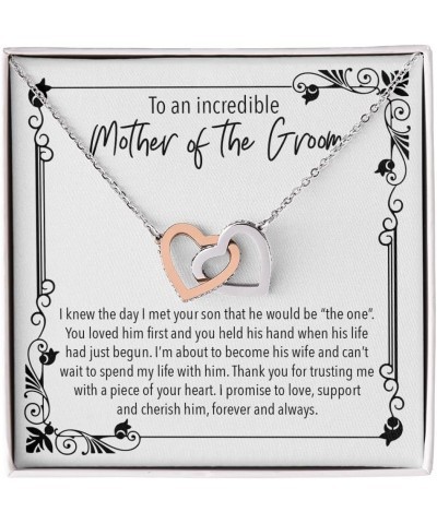 Mother-In-Law Gift Ideas - Womens Pendant Necklaces with Message Cards, TwoTone Box InterlockingHearts-To An Incredible Mothe...