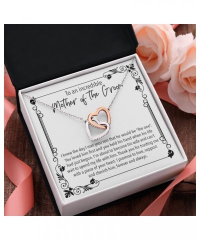 Mother-In-Law Gift Ideas - Womens Pendant Necklaces with Message Cards, TwoTone Box InterlockingHearts-To An Incredible Mothe...