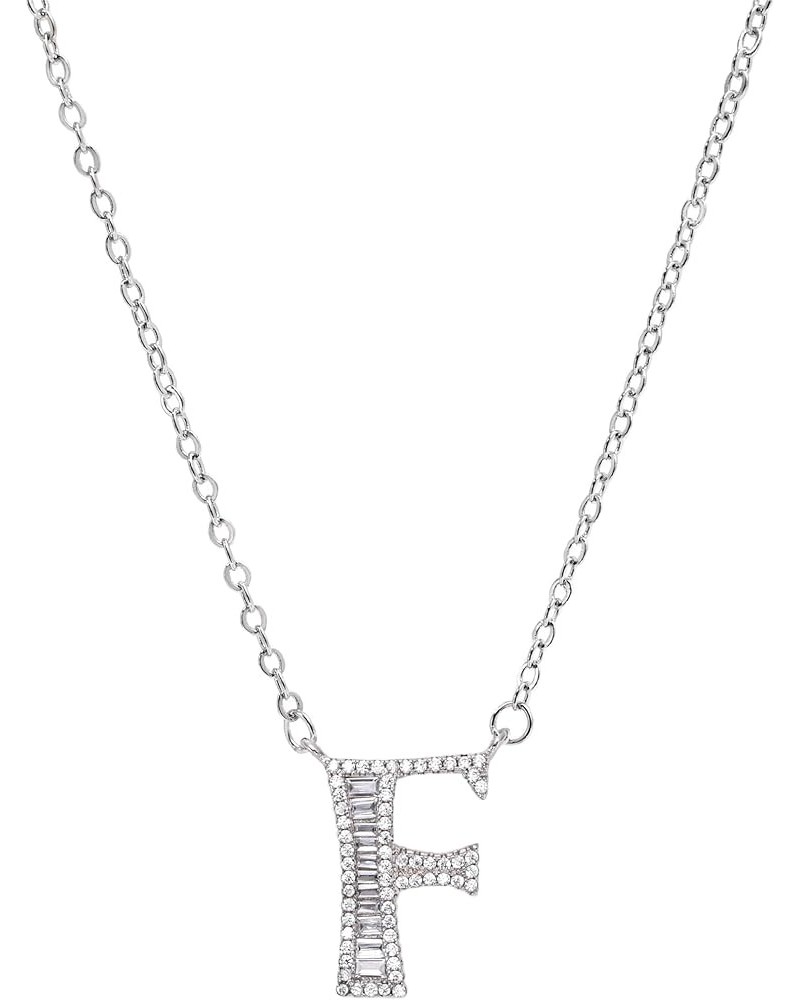 Initial Necklace White Gold Zirconia Necklace A-Z Jewelry Gifts for Women F $16.79 Necklaces